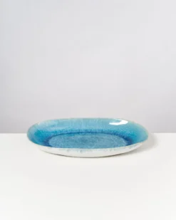 Alcachofra Servierplatte L grünblau