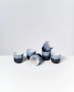 Alcachofra - Set of 6 Cups small black