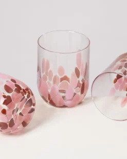 Alegria - Glass large drops amber pink