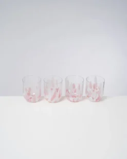 Alegria - Set of 4 glasses large drops rose