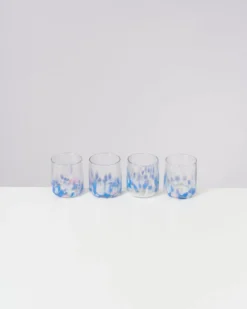 Alegria - Set of 4 glasses small big drops blue