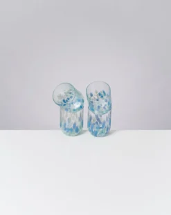 Alegria set of 4 glass large drops blue white