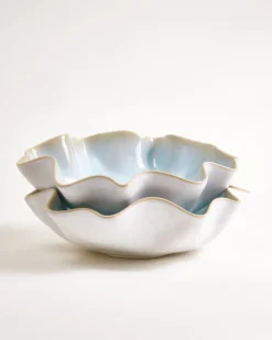 Areia - Large Serving bowl Shell azure