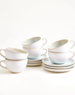 Areia 6-Piece Set Cappuccino Cup & Small Saucer classic azure