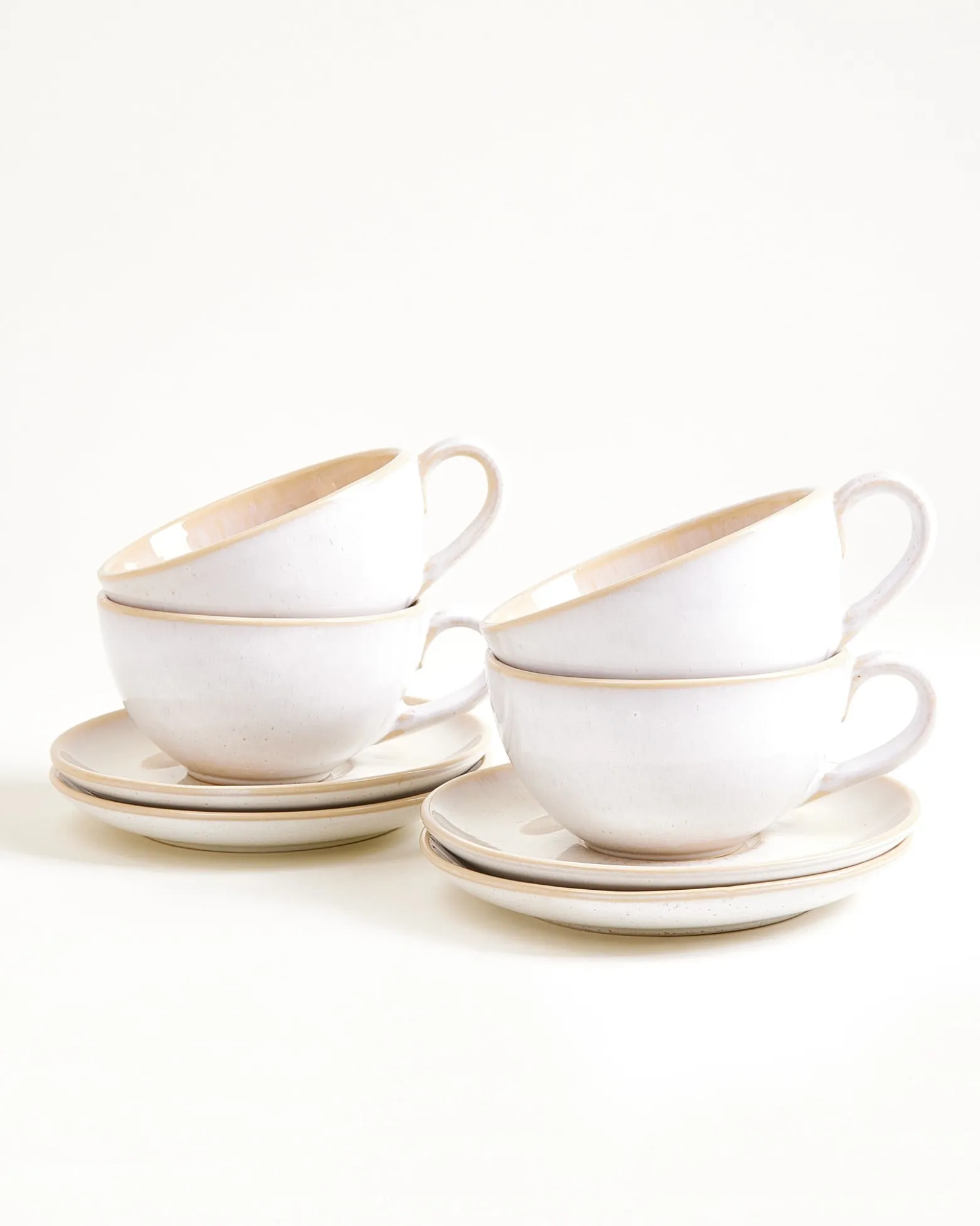 Areia 4-Piece Set Teacup & Large Saucer classic sand