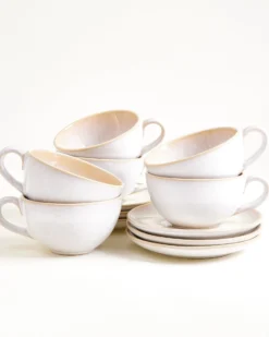 Areia 6-Piece Set Teacup & Large Saucer classic sand