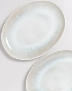 Areia Servierplatte L oval grau