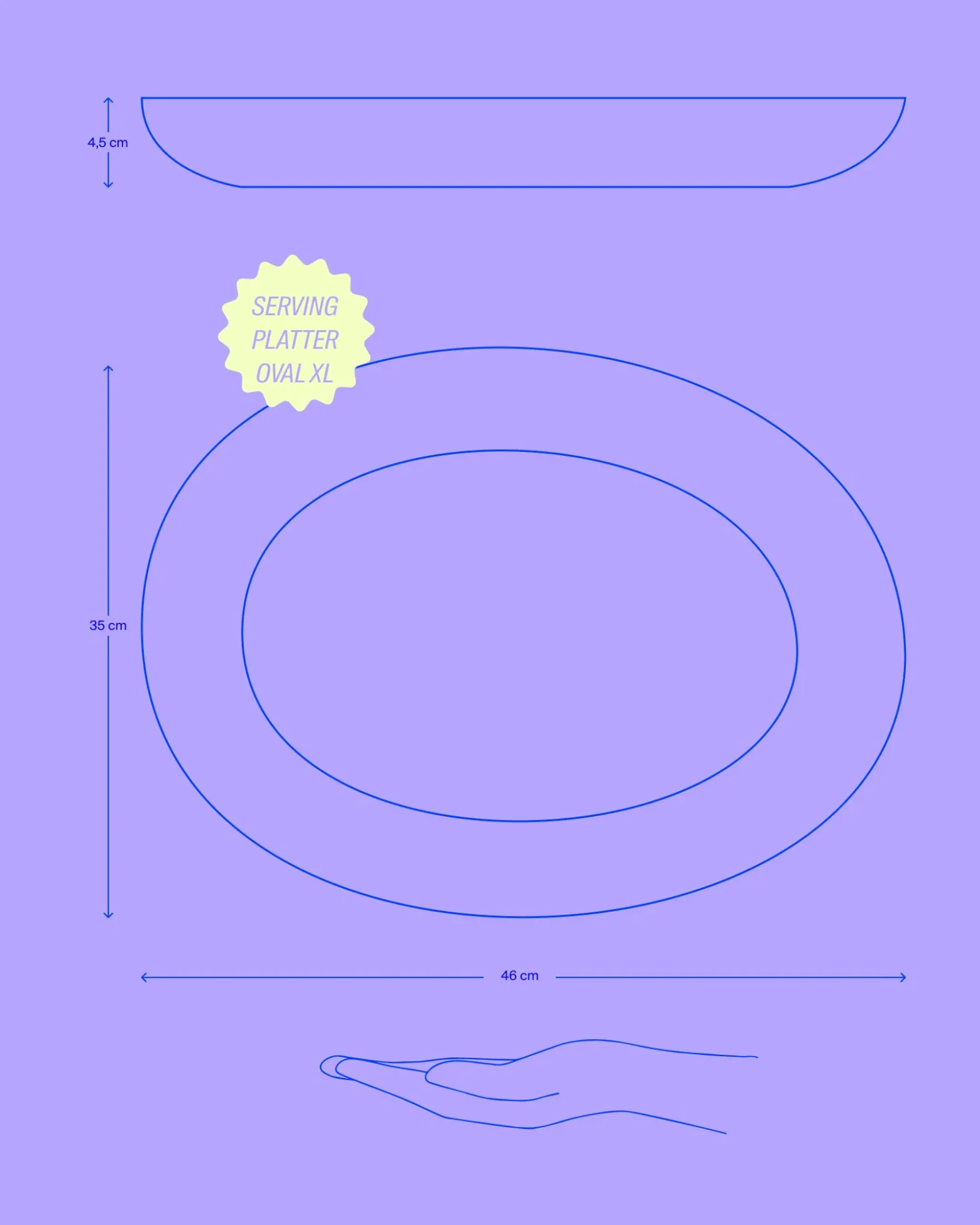 Areia Servierplatte XL oval rosé
