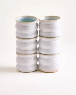 Areia - Set of 6 cups small bubble azure
