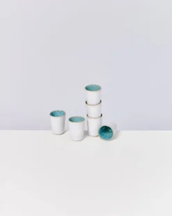Areia - Set of 6 Espressocups aqua