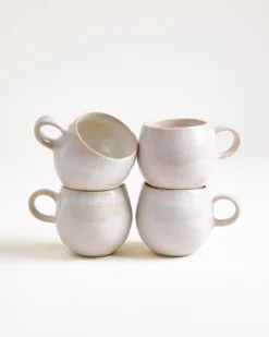 Areia - Set of 4 Mugs small white