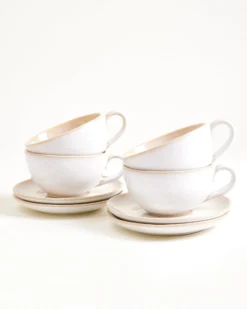 Areia Teetasse & Untertasse groß classic sand 4er-Set