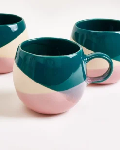 Bica - Large mug dark green sand pink