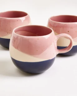 Bica - Large mug pink sand dark blue Set of 6