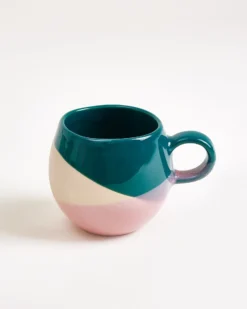 Bica mug small dark green pink cream