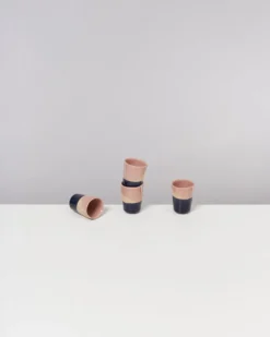 Bica - Set of 4 Espressocups pink navy cream