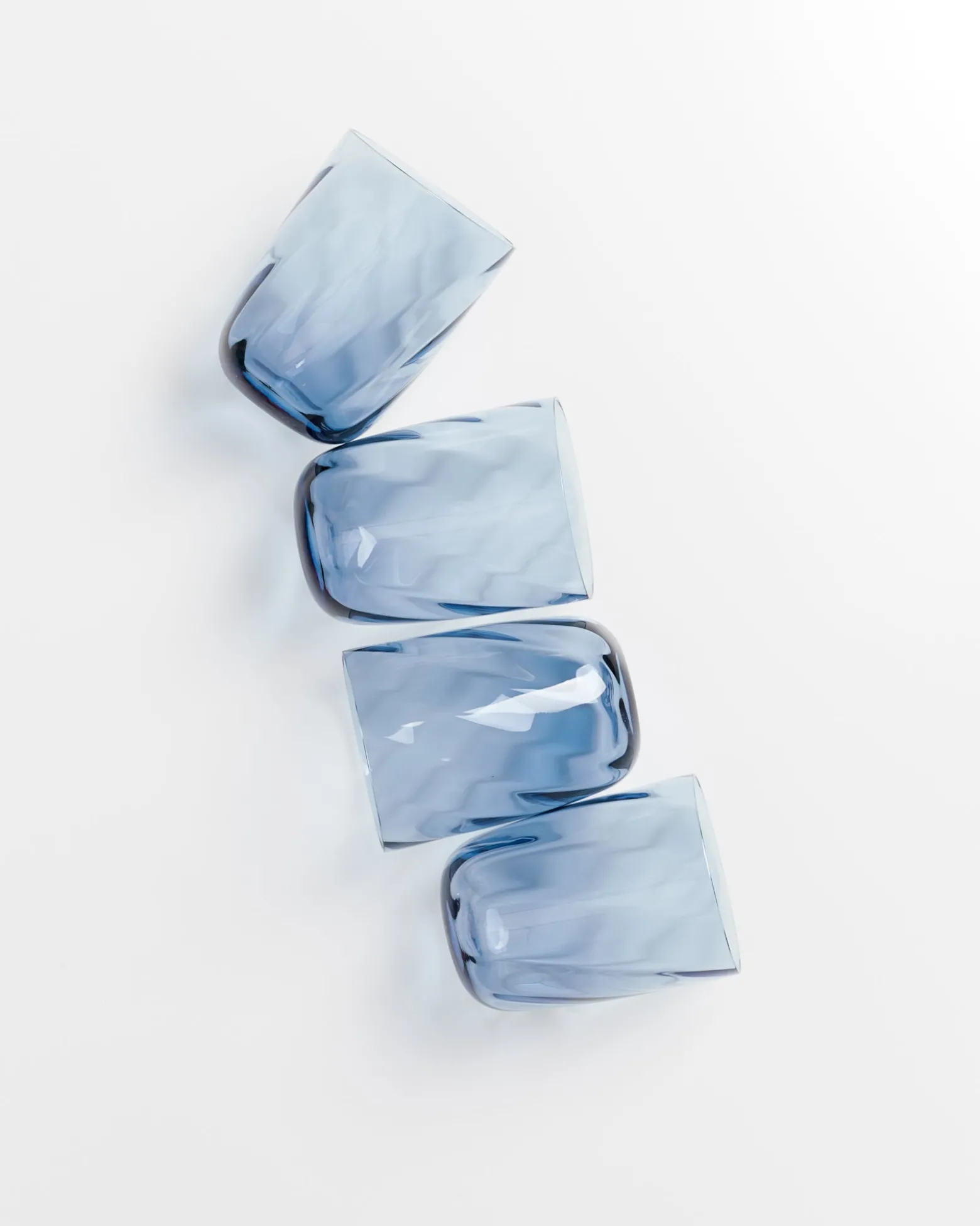Calma Glas groß swirl blau 4er-Set