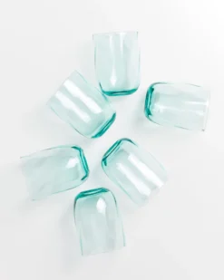 Calma Glas groß swirl grün 6er-Set
