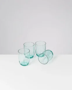 Calma Glas groß swirl grün 4er-Set