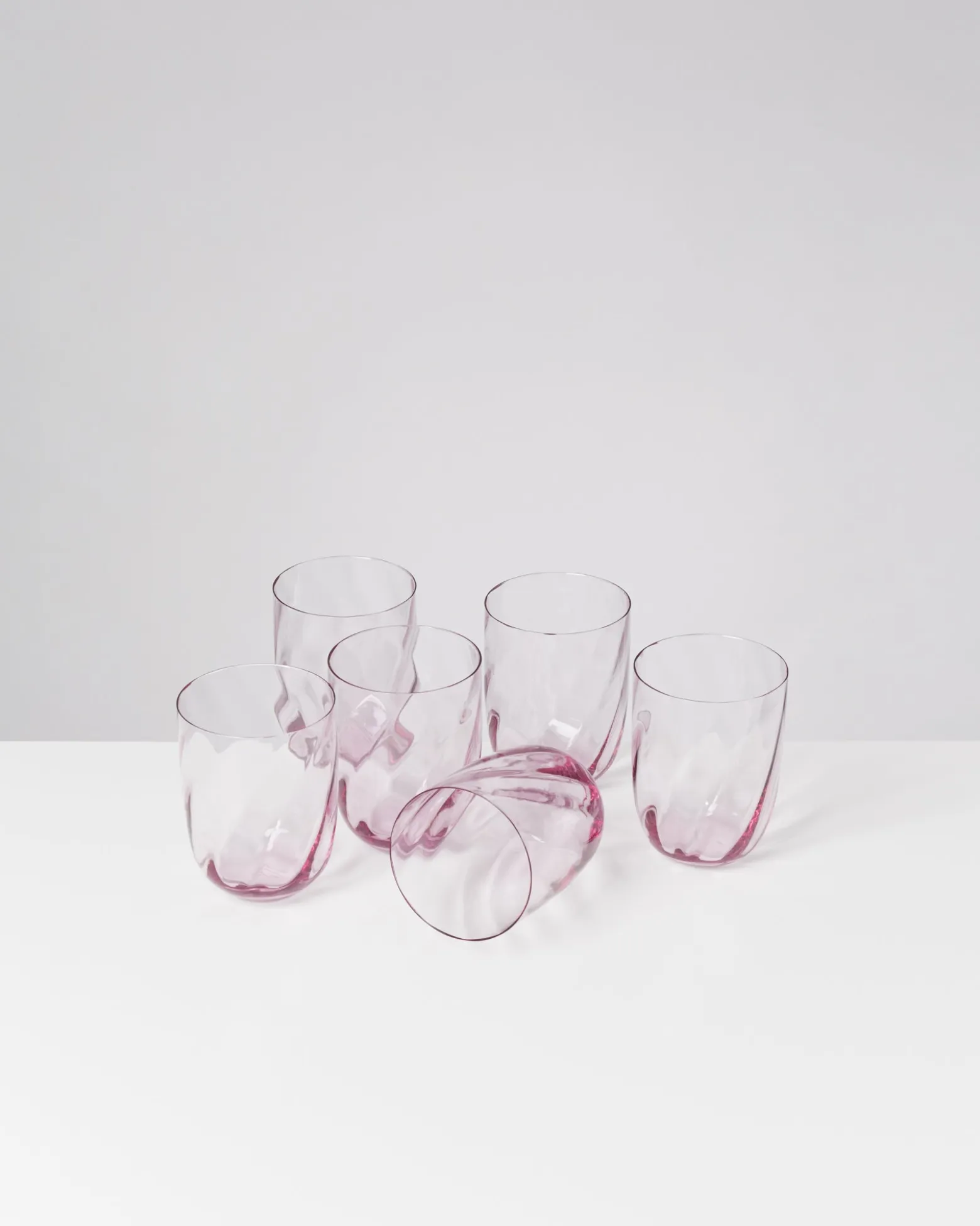 Calma Glas groß swirl lila 6er-Set