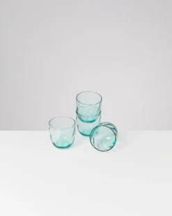 Calma Glas klein swirl grün 4er-Set