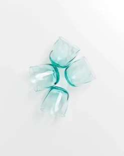 Calma Glas klein swirl grün 4er-Set