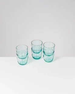 Calma Glas klein swirl grün 6er-Set