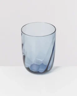 Calma - Set of 4 glass large swirl blue