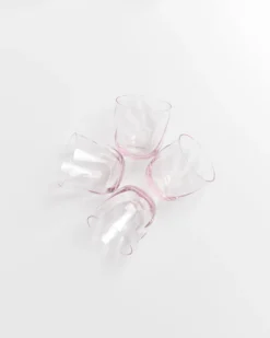 Calma - Set of 4 glass small swirl rosé