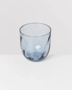 Calma - Set of 4 glass small swirl blue