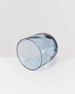 Calma - Set of 4 glass small swirl blue