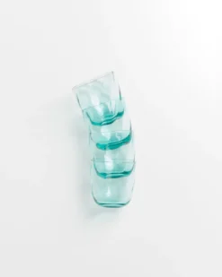 Calma - Set of 4 glass small swirl green
