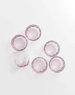 Calma - Set of 6 glass small swirl purple