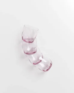 Calma - Set of 4 glass small swirl purple