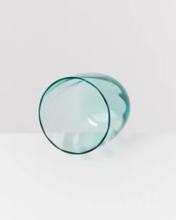 Calma - Set of 6 small glass swirl green