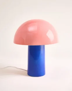 Cogumelo - Ceramic lamp pink blue