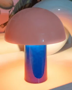 Cogumelo - Ceramic lamp pink blue