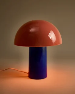 Cogumelo - Ceramic lamp pink blue