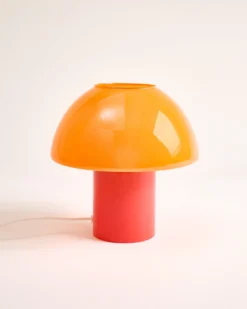 Cogumelo - Glass lamp orange red