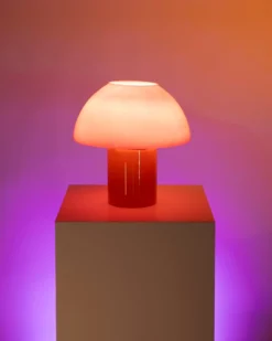 Cogumelo - Glass lamp orange red