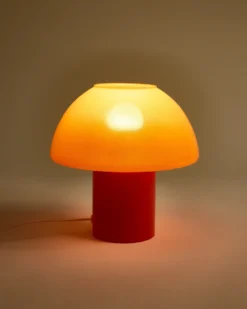 Cogumelo - Glass lamp orange red