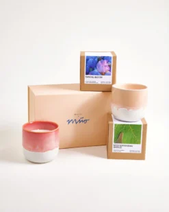 Coimbra - Gift set Scented candle apricot pink 3 pieces