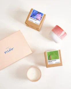 Coimbra - Gift set Scented candle apricot pink 3 pieces