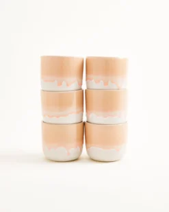 Coimbra - Set of 6 cups small apricot