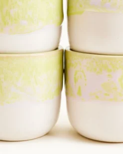 Coimbra - Set of 6 cups small lime lilac