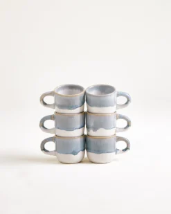 Coimbra - Set of 6 Espressomugs greyblue