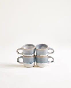 Coimbra - Set of 4 Espressomugs greyblue