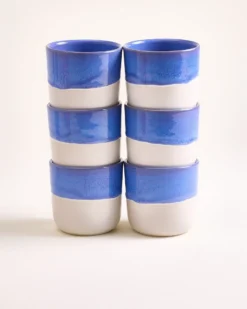 Coimbra - Set of 6 large Cups cornflower