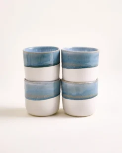 Coimbra - Set of 4 large Cups Grayblue