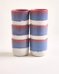 Coimbra - Set of 6 large Cups lilac pink
